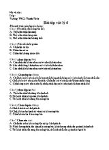 Bài tập ôn tập Vật lý 6 - Trường THCS Thanh Thùy